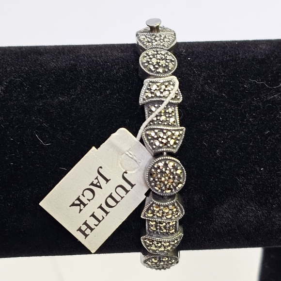 Judith Jack Art Deco Style Sterling Silver & Marcasites Bracelet! - Picture 5 of 6